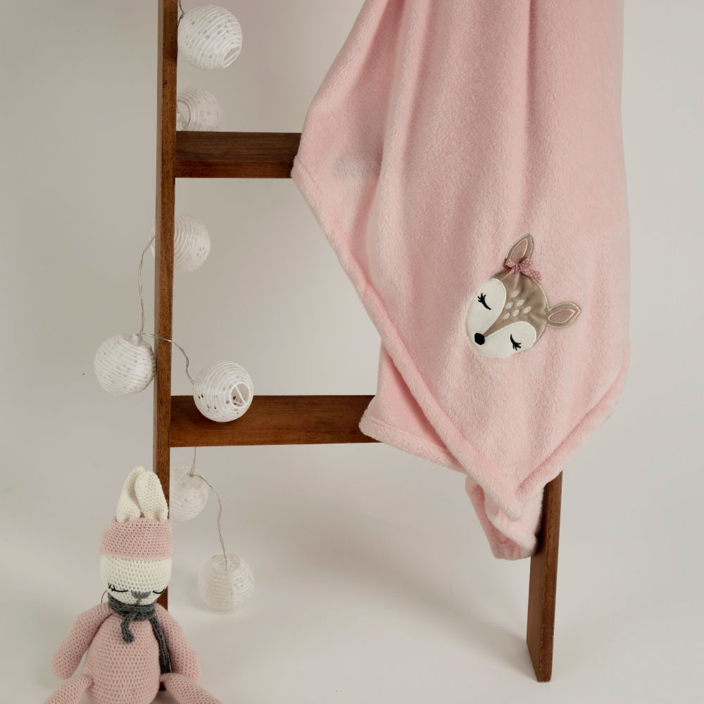 Cobija Kids Deer Foresta Siesta Rosa