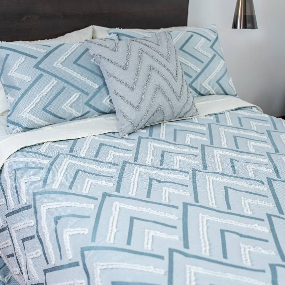 COBERTOR ESSENTIALS CHEVRON JADE