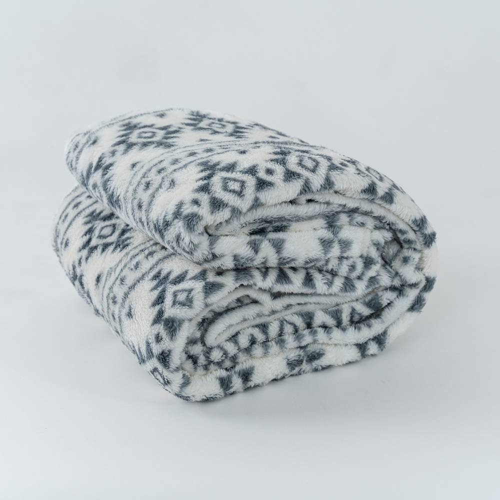 COBIJA ESSENTIALS ETNICA GRIS