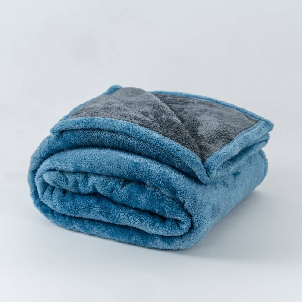 COBIJA ESSENTIALS POLIGONO FAX CELESTE GRIS