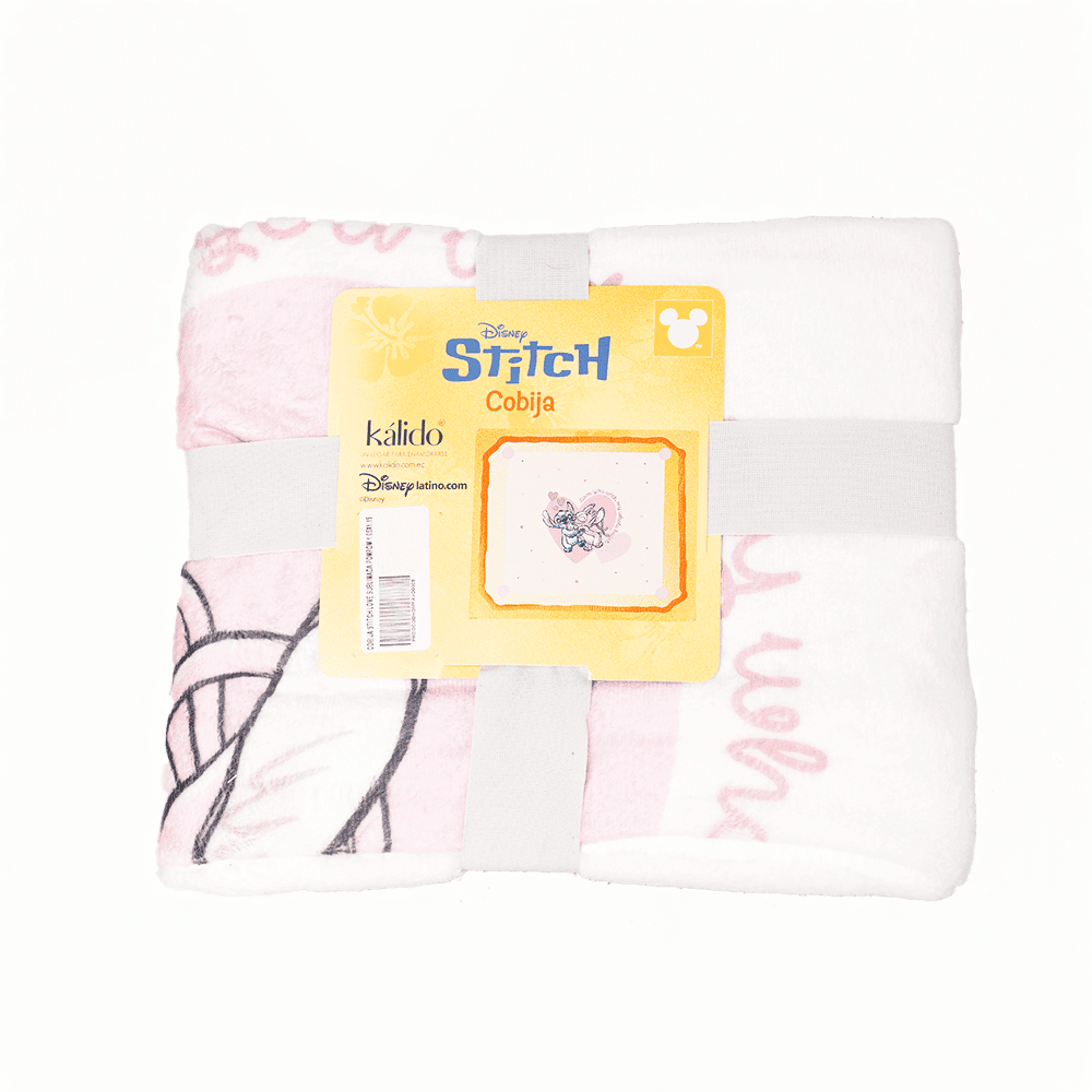 COBIJA STITCH LOVE SUBLIMADA POMPOM